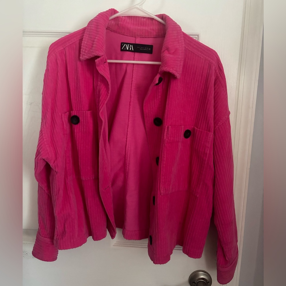 Zara Women's Vibrant Pink Utility Jacket